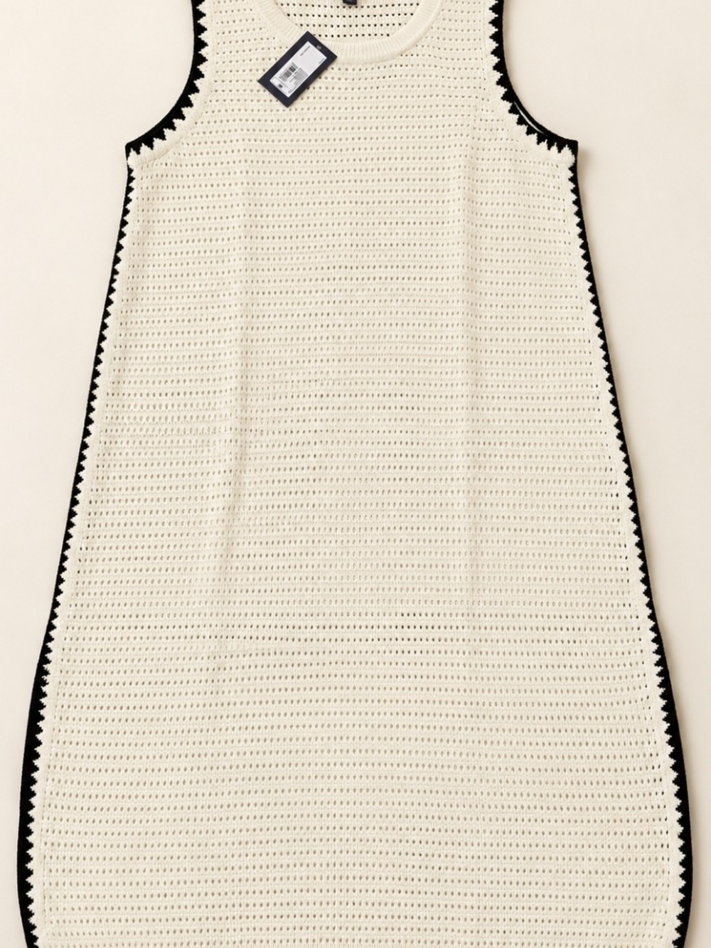 NWT Universal Thread Openwork Midi Sweater Dress Cream Black